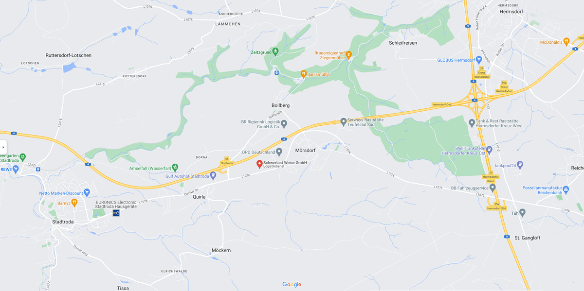 Anfahrt Skizze Schwerlast Weise in Mörsdorf, Thüringen